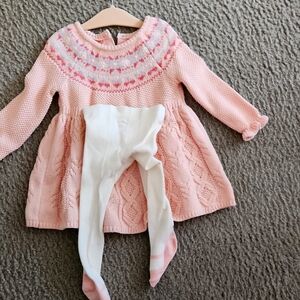Baby dress with ballerina tights.